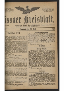 Lissaer Kreisblatt. 1918.04.20 Nr 30