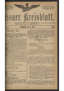 Lissaer Kreisblatt. 1918.05.04 Nr 34