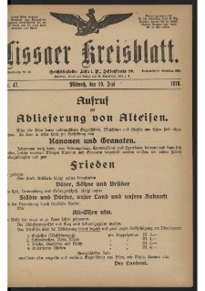 Lissaer Kreisblatt. 1918.06.19 Nr 47