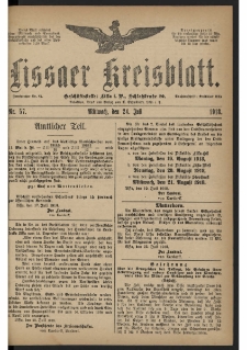 Lissaer Kreisblatt. 1918.07.24 Nr 57