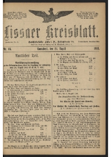 Lissaer Kreisblatt. 1918.08.24 Nr 66
