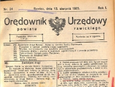 Orędownik Urzędowy Powiatu Rawickiego 1925.08.13 R.1 Nr 24