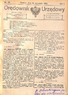 Orędownik Urzędowy Powiatu Rawickiego 1925.09.24 R.1 Nr 29
