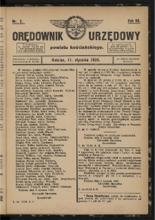 Orędownik Urzędowy Powiatu Kościańskiego 1924.01.11 R.60 Nr 2