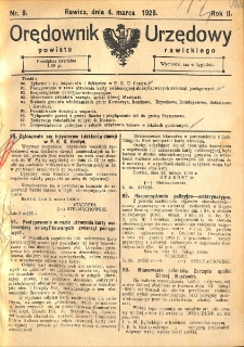 Orędownik Urzędowy Powiatu Rawickiego 1926.03.04 R.2 Nr 9