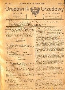Orędownik Urzędowy Powiatu Rawickiego 1926.03.18 R.2 Nr 11