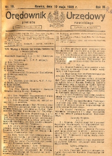 Orędownik Urzędowy Powiatu Rawickiego 1928.05.10 R.4 Nr 19