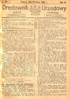 Orędownik Urzędowy Powiatu Rawickiego 1928.07.26 R.4 Nr 30