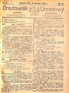 Orędownik Urzędowy Powiatu Rawickiego 1928.08.02 R.4 Nr 31