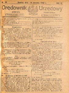 Orędownik Urzędowy Powiatu Rawickiego 1928.08.16 R.4 Nr 33