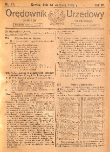 Orędownik Urzędowy Powiatu Rawickiego 1928.09.13 R.4 Nr 37