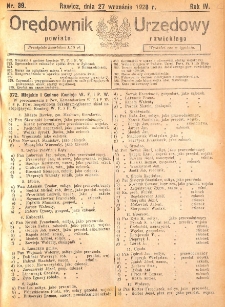 Orędownik Urzędowy Powiatu Rawickiego 1928.09.27 R.4 Nr 39