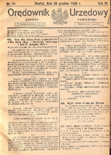 Orędownik Urzędowy Powiatu Rawickiego 1928.12.20 R.4 Nr 51