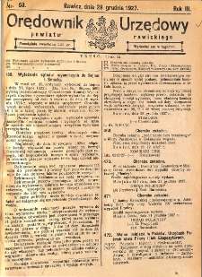 Orędownik Urzędowy Powiatu Rawickiego 1927.12.29 R.3 Nr 53