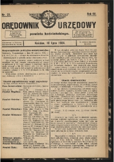 Orędownik Urzędowy Powiatu Kościańskiego 1924.07.10 R.60 Nr 23