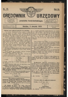 Orędownik Urzędowy Powiatu Kościańskiego 1924.08.05 R.60 Nr 26