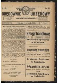 Orędownik Urzędowy Powiatu Kościańskiego 1924.09.11 R.60 Nr 29