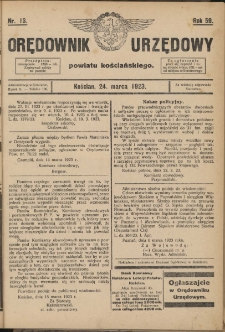 Orędownik Urzędowy Powiatu Kościańskiego 1923.03.24 R.58 Nr13