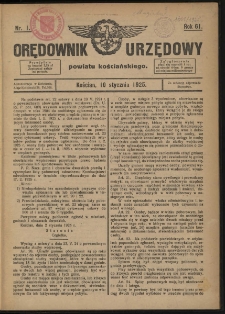 Orędownik Urzędowy Powiatu Kościańskiego 1925.01.10 R.61 Nr 1
