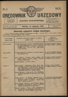Orędownik Urzędowy Powiatu Kościańskiego 1925.01.21 R.61 Nr 2
