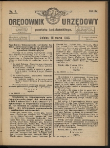 Orędownik Urzędowy Powiatu Kościańskiego 1925.03.26 R.62 Nr 9