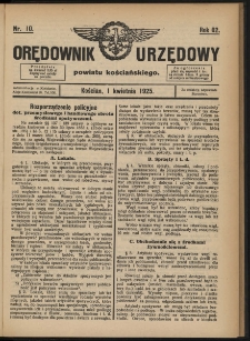Orędownik Urzędowy Powiatu Kościańskiego 1925.04.01 R.62 Nr 10