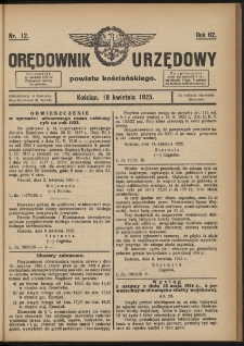 Orędownik Urzędowy Powiatu Kościańskiego 1925.04.18 R.62 Nr 12