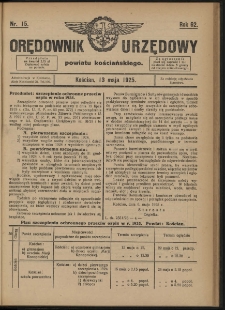 Orędownik Urzędowy Powiatu Kościańskiego 1925.05.13 R.62 Nr 15