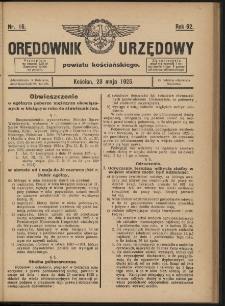 Orędownik Urzędowy Powiatu Kościańskiego 1925.05.23 R.62 Nr 16