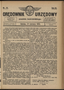 Orędownik Urzędowy Powiatu Kościańskiego 1925.06.27 R.62 Nr 20