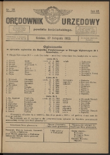 Orędownik Urzędowy Powiatu Kościańskiego 1925.11.27 R.62 Nr 39