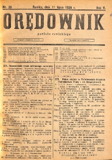 Orędownik Powiatu Rawickiego 1929.07.11 R.5 Nr 28