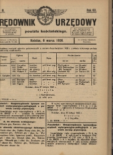 Orędownik Urzędowy Powiatu Kościańskiego 1926.03.06 R.63 Nr 8