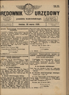 Orędownik Urzędowy Powiatu Kościańskiego 1926.03.20 R.63 Nr 9