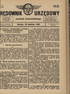 Orędownik Urzędowy Powiatu Kościańskiego 1926.04.24 R.63 Nr 14