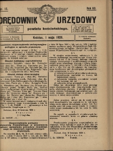 Orędownik Urzędowy Powiatu Kościańskiego 1926.05.01 R.63 Nr 15