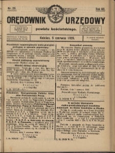 Orędownik Urzędowy Powiatu Kościańskiego 1926.06.05 R.63 Nr 20