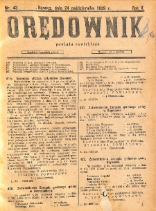 Orędownik Powiatu Rawickiego 1929.10.24 R.5 Nr 43