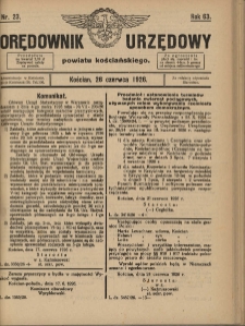 Orędownik Urzędowy Powiatu Kościańskiego 1926.06.26 R.63 Nr 23