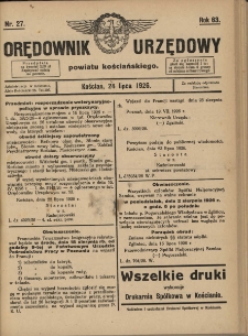 Orędownik Urzędowy Powiatu Kościańskiego 1926.07.24 R.63 Nr 27
