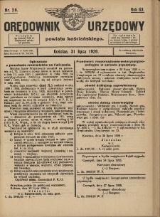Orędownik Urzędowy Powiatu Kościańskiego 1926.07.31 R.63 Nr 28