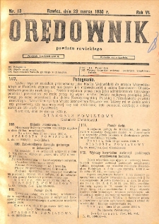 Orędownik Powiatu Rawickiego 1930.03.29 R.6 Nr 13