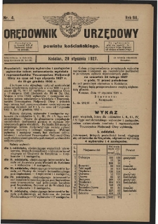 Orędownik Urzędowy Powiatu Kościańskiego 1927.01.29 R.64 Nr 4