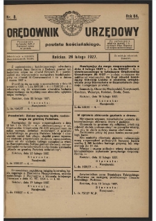 Orędownik Urzędowy Powiatu Kościańskiego 1927.02.26 R.64 Nr 8