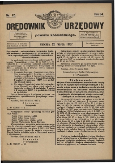 Orędownik Urzędowy Powiatu Kościańskiego 1927.03.26 R.64 Nr 12