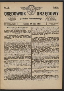 Orędownik Urzędowy Powiatu Kościańskiego 1927.05.14 R.64 Nr 19