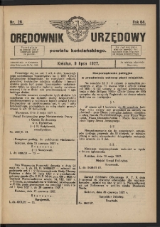Orędownik Urzędowy Powiatu Kościańskiego 1927.07.09 R.64 Nr 26