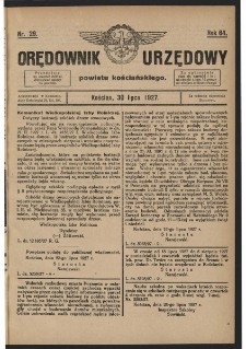 Orędownik Urzędowy Powiatu Kościańskiego 1927.07.30 R.64 Nr 29