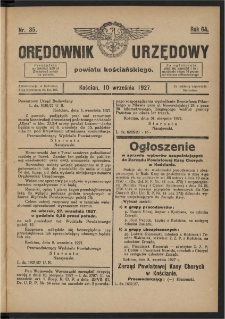 Orędownik Urzędowy Powiatu Kościańskiego 1927.09.10 R.64 Nr 35