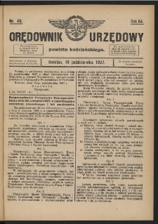 Orędownik Urzędowy Powiatu Kościańskiego 1927.10.15 R.64 Nr 40